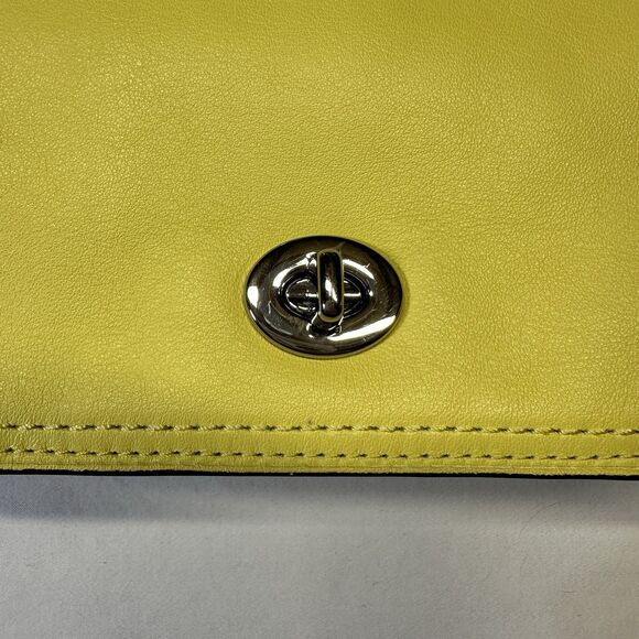 Coach Legacy Leather Yellow Pink Penny Crossbody Purse 19914 Tassel Dinky - Picture 3 of 10